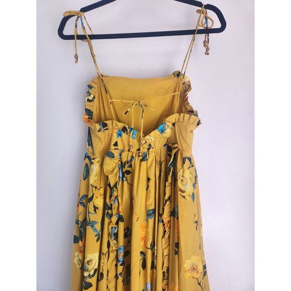 NWT Anthropologie Maeve High-Low Pleated-Trim Floral Dress Size 2 Maize #MD420 - Picture 14 of 14